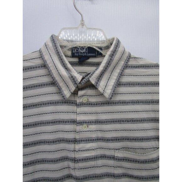 Ralph Lauren Polo Shirt Large Golf Pullover Aztec Striped Pocket Y2K - Picture 2 of 9